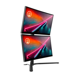 Suporte De Mesa Para Monitor Até 32" Duplo Vertical Com Regulagem De Altura E Inclinação Octoo CLIPWAY-2W (Titanium)
