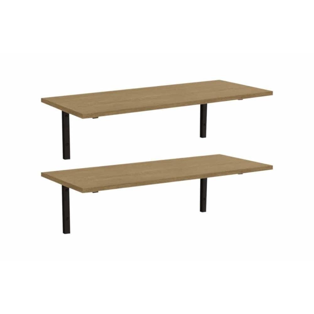 Multiuso Quarto Kit 2 Prateleiras Industrial LI009 21x72x29 Freijo/Preto - Kappesberg