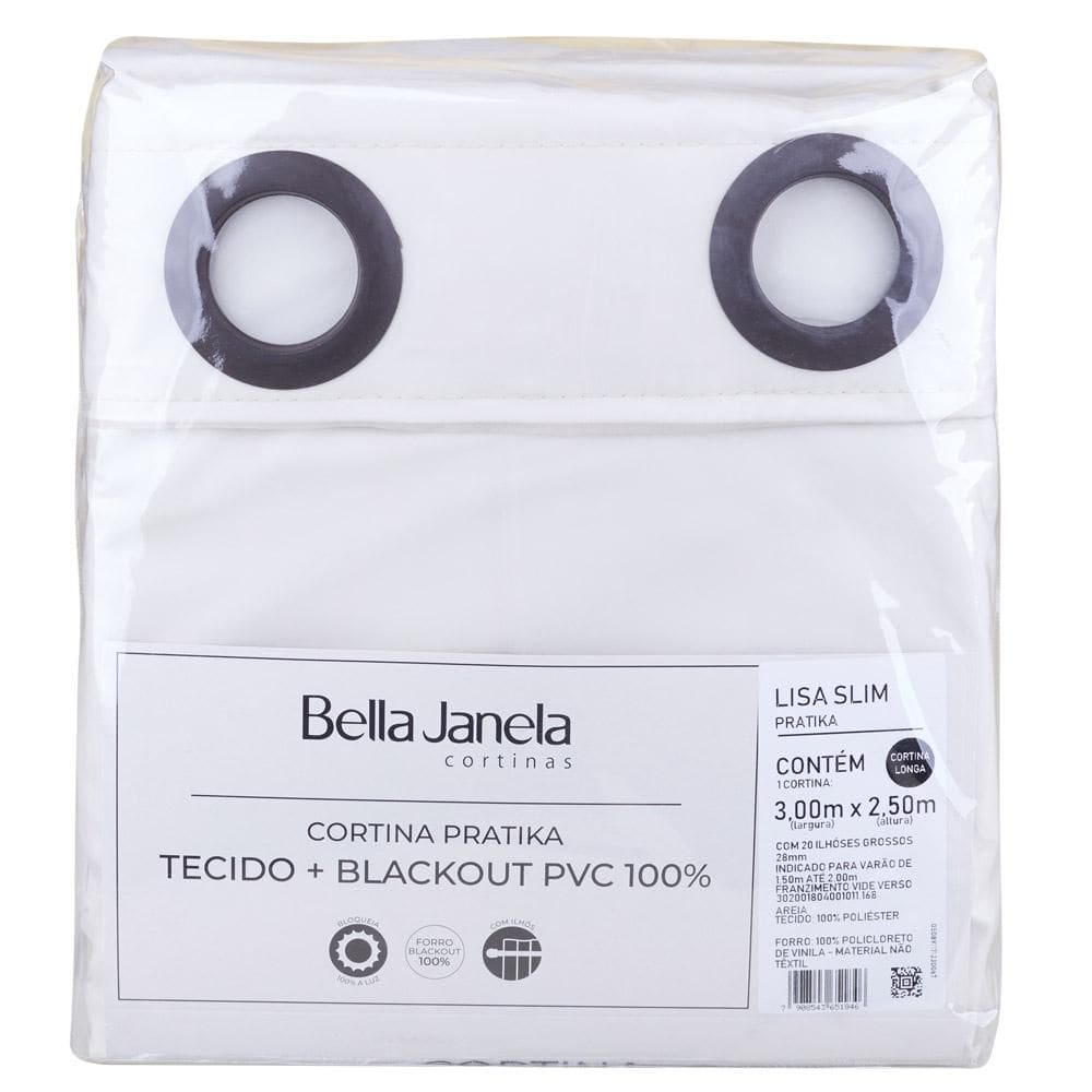Cortina Blackout Pratika Lisa 300x250 Slim Bella Janela Areia
