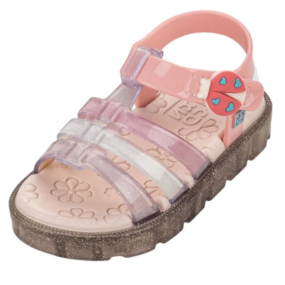 Sandália Infantil Menina Conforto Brilho Joaninha Zaxynina