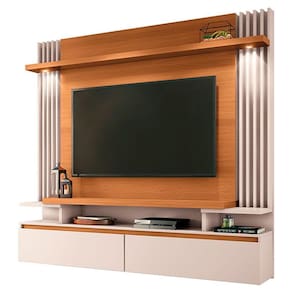 Painel para TV Home Suspenso Brasil Cinamomo Off White - HB Móveis