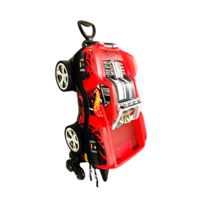 Mochila Infantil 3D Hotwheels Dawgzilla Vermelho com Rodinha Tripla