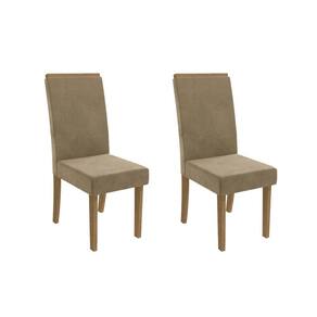 Kit 2 Cadeiras de Cozinha 2CAD142CN 2 Un Canela/Suede Bege - Kappesberg