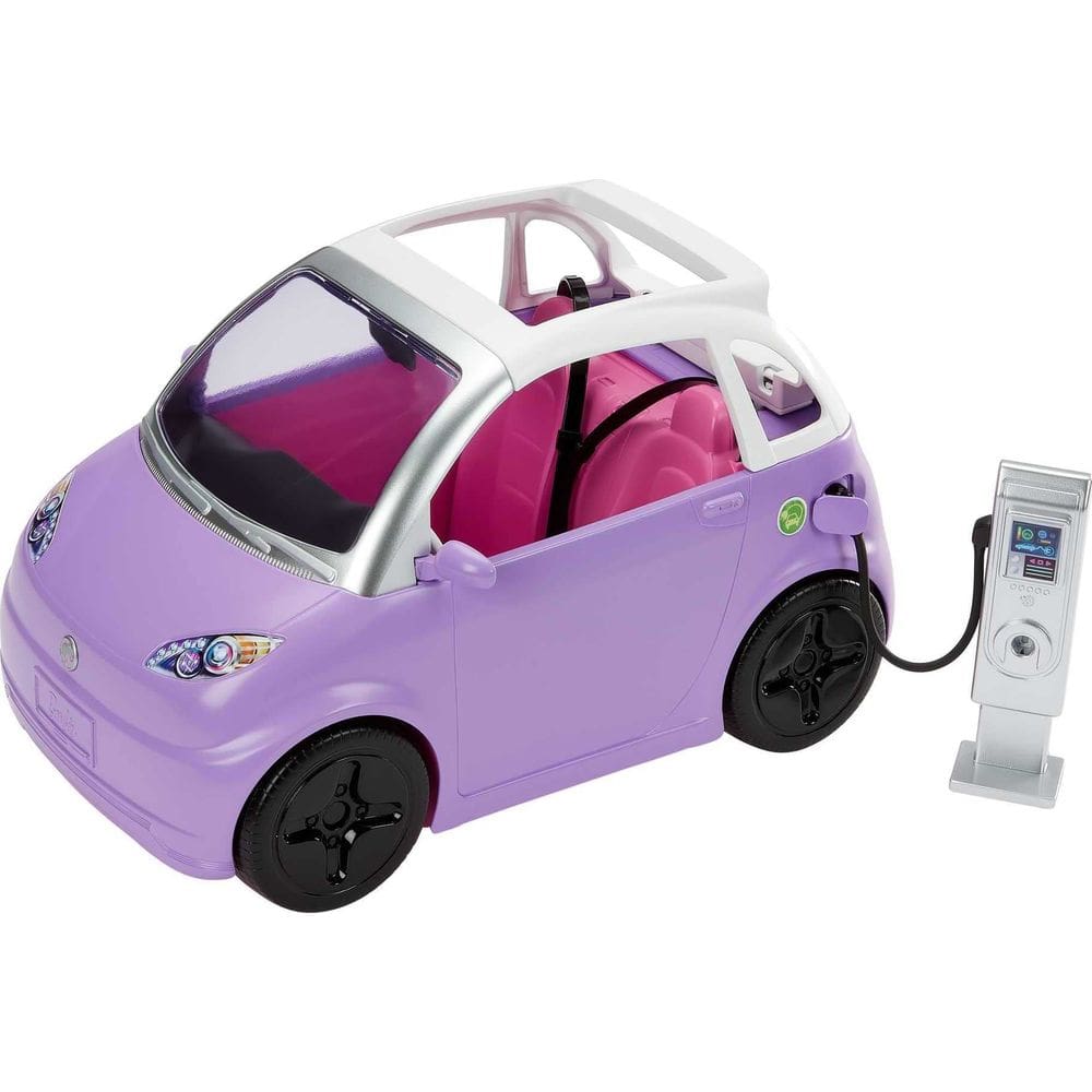 Carro de brinquedo, veículo elétrico Barbie com estação de carregamento, roxo