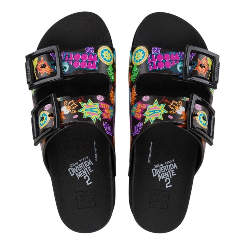 Chinelo Femino Slide Divertidamente 2 Moderno Flatform Zaxy