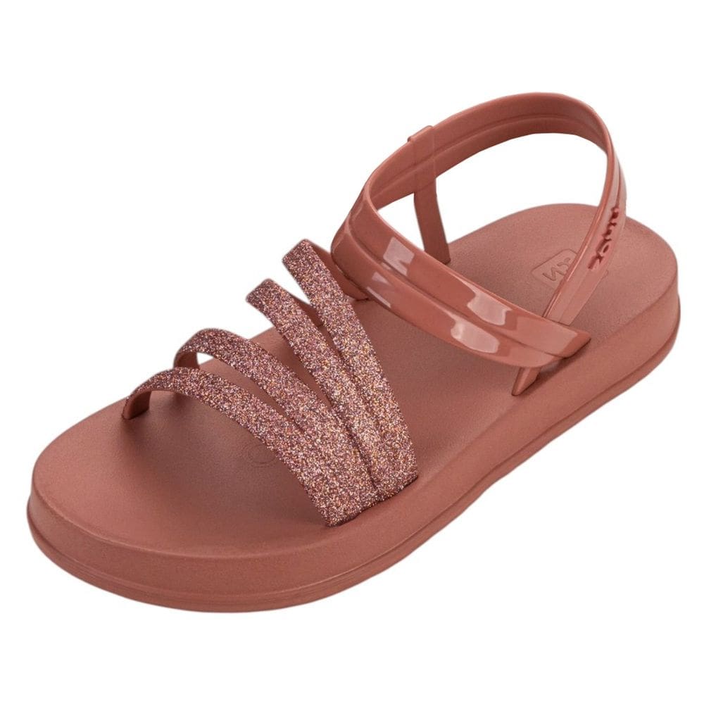 Sandália Feminina Conforto Flat Moderna Brilho Flare Zaxy