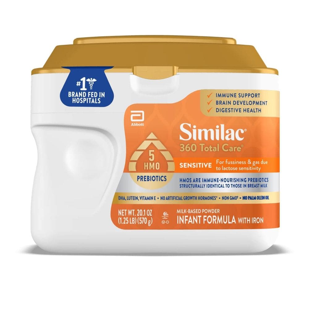 Fórmula infantil Similac 360 Total Care Sensitive, frasco de 590 ml