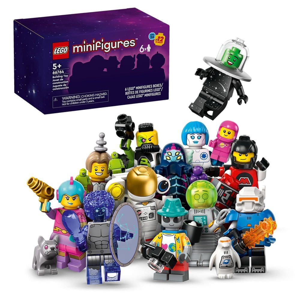 Conjunto de minifiguras LEGO Series 26 Space, pacote com 6, para crianças de 5 anos ou mais