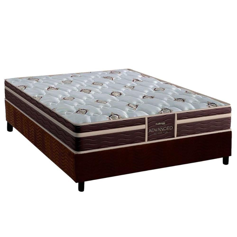 Cama Box Casal: Colchão Espuma D33 Probel Firmepedic ProDormir Advanced Tech1500 Plus Brown + Base CRC Suede Brown (138x188)