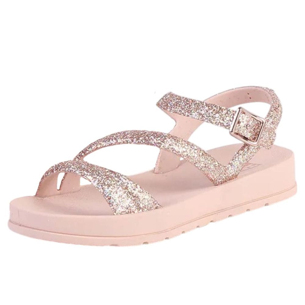 Sandália Infantil Menina Tiras Glitter Moderna Conforto Zaxy
