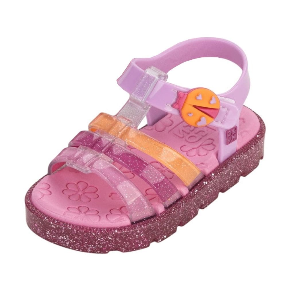 Sandália Infantil Menina Conforto Brilho Joaninha Zaxynina