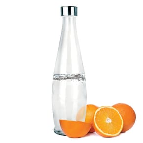 Garrafa Transparente com Tampa Inox Acqua 1Litro Linha Vidro - Tuut