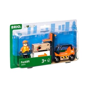 Conjunto de empilhadeiras de trem de brinquedo de madeira BRIO World 33573 para crianças a partir de 3 anos