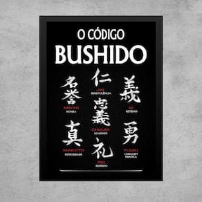 Quadro Código Bushido - 7 Virtudes Samurai 24X18Cm