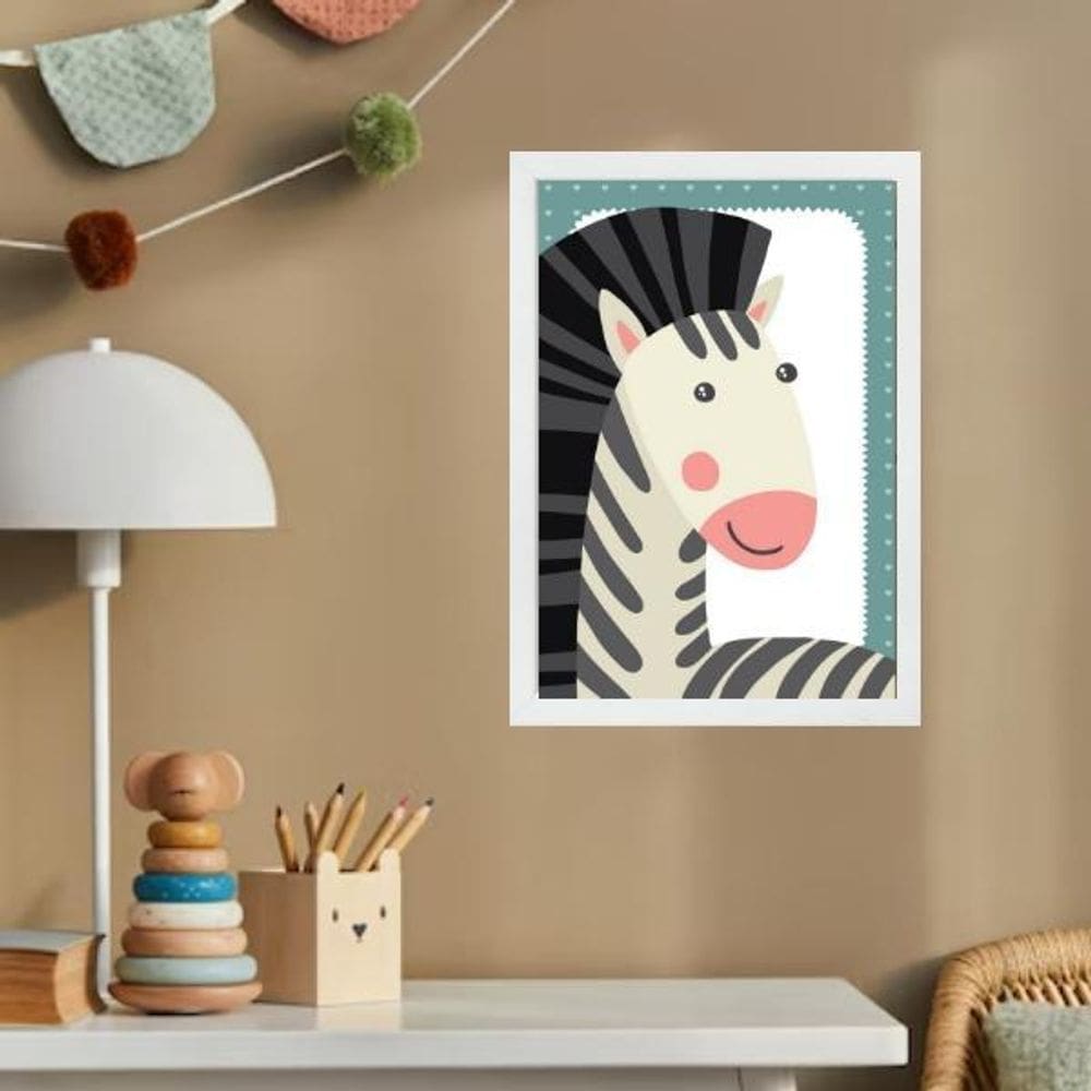Quadro Infantil Safari - Zebrinha 33X24Cm
