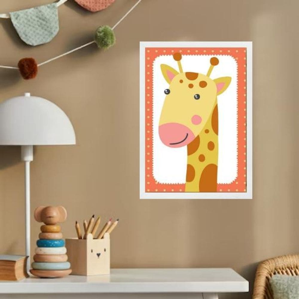 Quadro Infantil Safari - Girafinha 24X18Cm