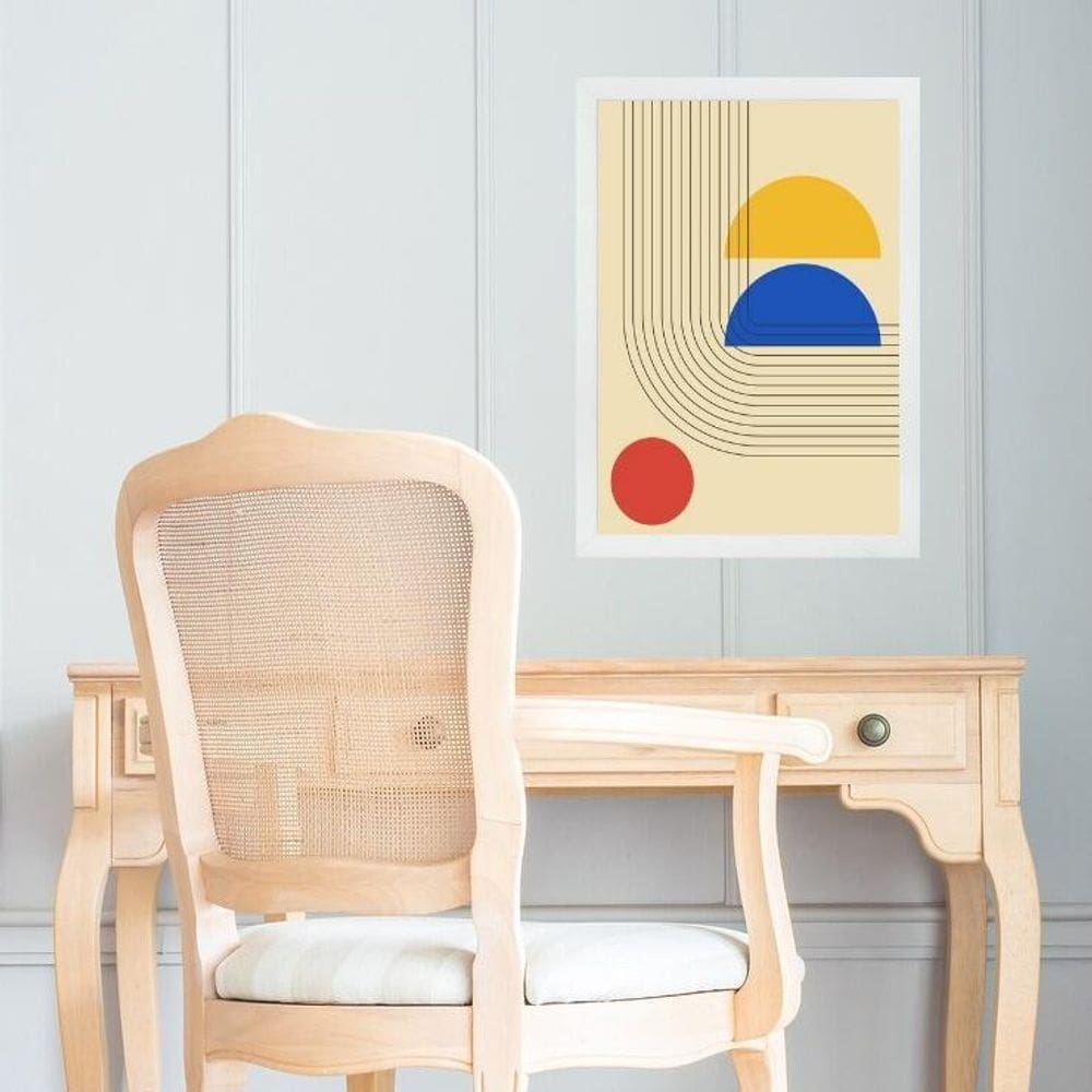 Quadro Arte Bauhaus Cores Primárias 45X34Cm