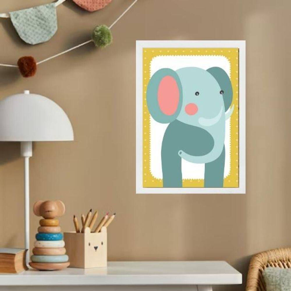 Quadro Infantil Safari - Elefantinho 33X24Cm