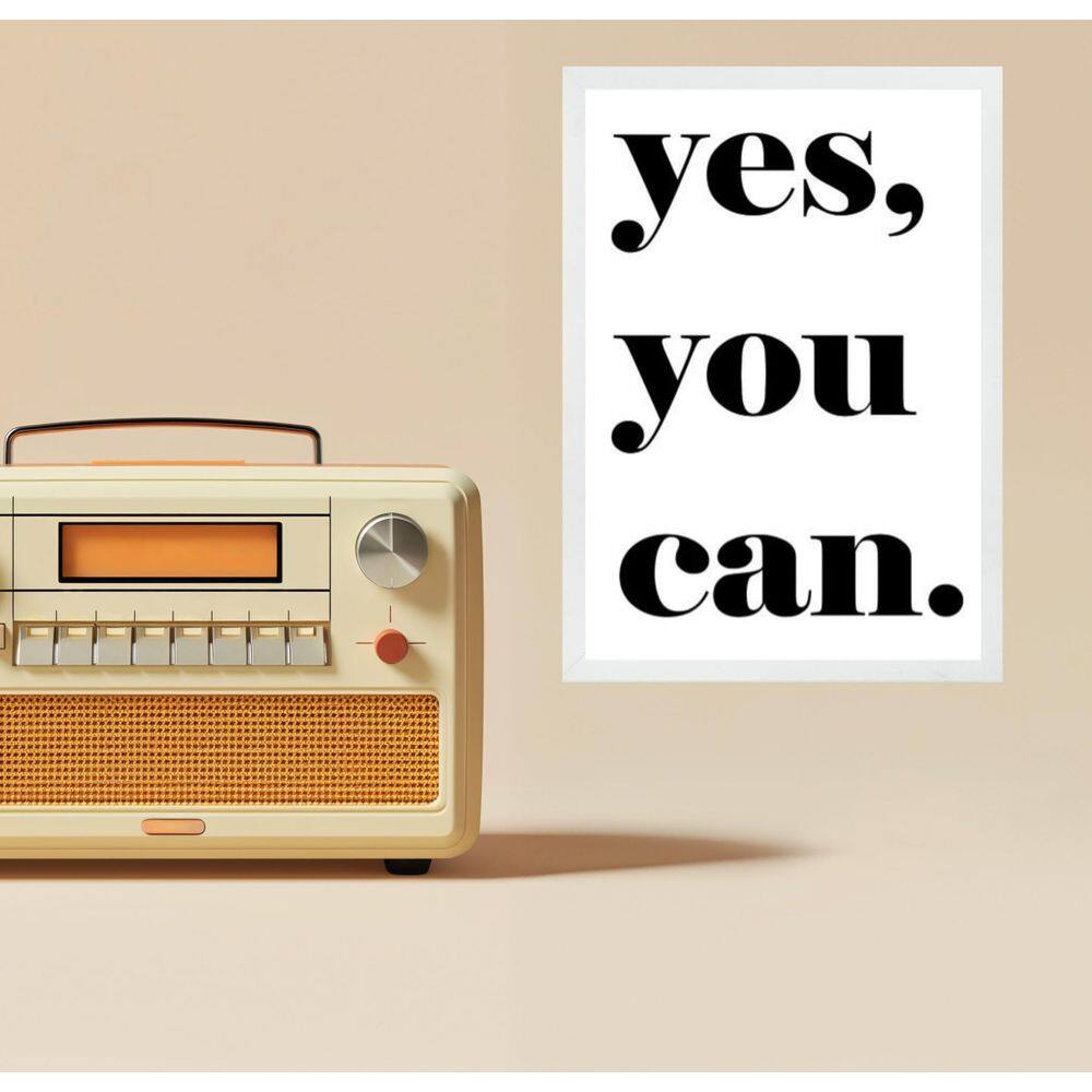 Quadro Minimalista Yes, You Can 33X24Cm