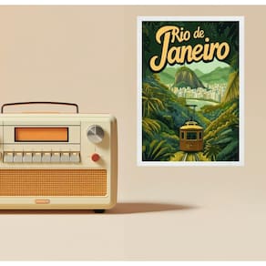 Quadro Rio De Janeiro - Cartaz Pão De Açucar 33X24Cm - Vidro