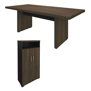 Conjunto Escritório: Mesa Reunião 6104 + Armário 6112