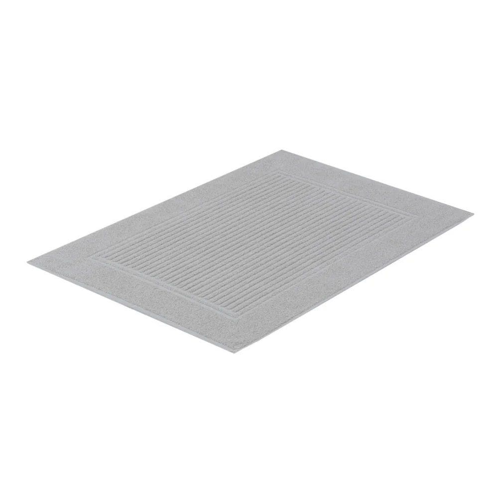 Piso Para Banheiro 100% Algodão Canelado 48x70cm - Buddemeyer - Cinza 1082