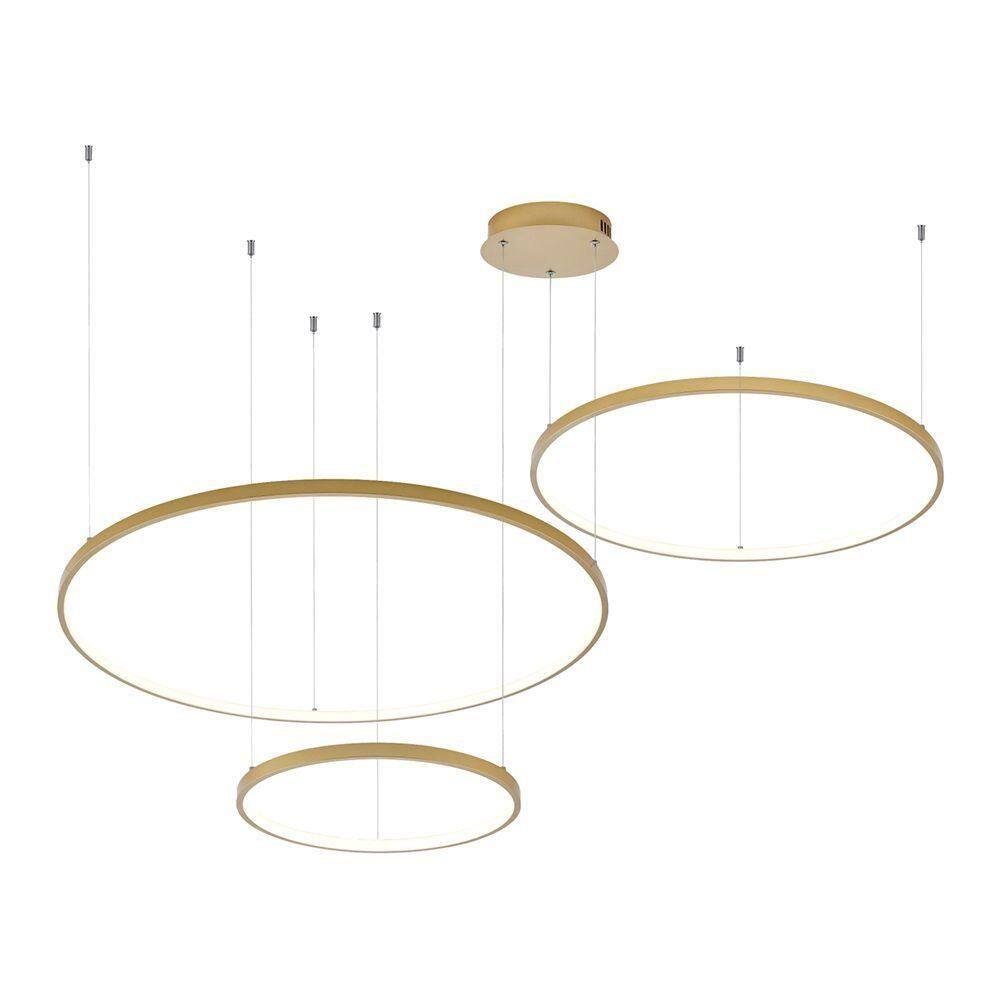 Lustre Pendente Astraled Bevis Pl-9734 Dourado Led Bivolt Dourado Pl-9734
