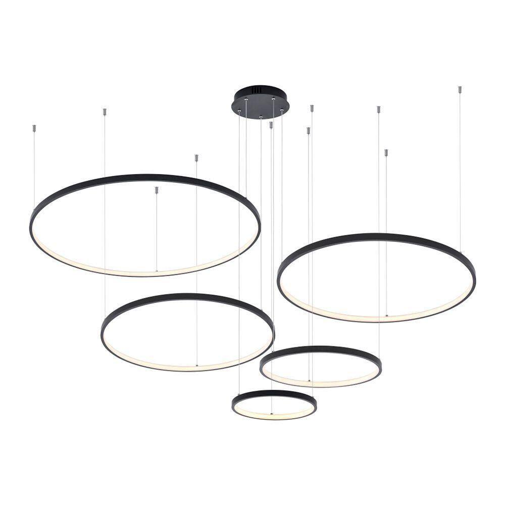 Lustre Pendente Astraled Bevis Pl-9743 Preto Led Bivolt Preto Pl-9743