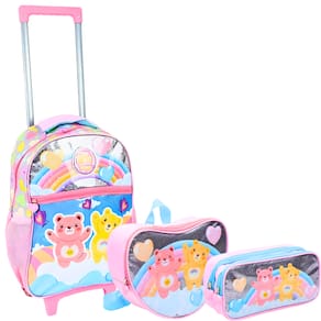 Kit Mochila de Rodas Infantil Ursinhos 3 Peças Com Alça Yepp