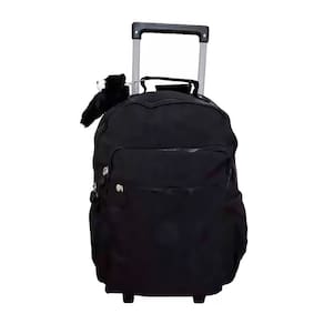 Mochila Escolar Mala com Rodas 16 Trendy Preto com Chaveiro Pelúcia 12440 - Xeryus