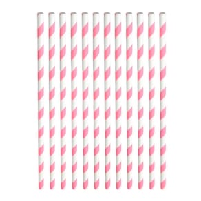 Canudo De Papel Listrado Pink Art Lille 12un