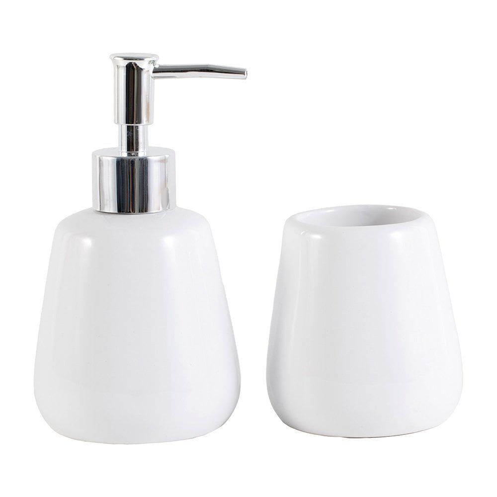 Kit Banheiro De Cerâmica 2 Peças - Jolitex - Branco - Heaven