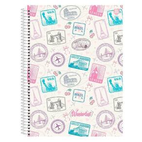 Caderno Univ 1 Matéria 80Fls Wanderlust Branco Animativa