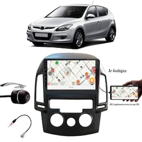 Multimídia 9" Hyundai I30 2009 até 2013 Espelhamento USB Bluetooth + Câmera de Ré + Moldura + Interface Comando de Volante
