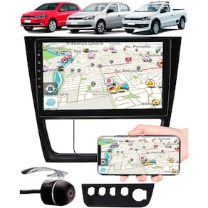 Multimídia 9" Polegadas Vw Gol Saveiro Voyage G6 Espelhamento USB Bluetooth + Moldura Painel + Câmera de Ré