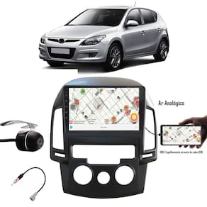 Multimídia 9" Hyundai I30 2009 até 2013 Espelhamento USB Bluetooth + Câmera de Ré + Moldura
