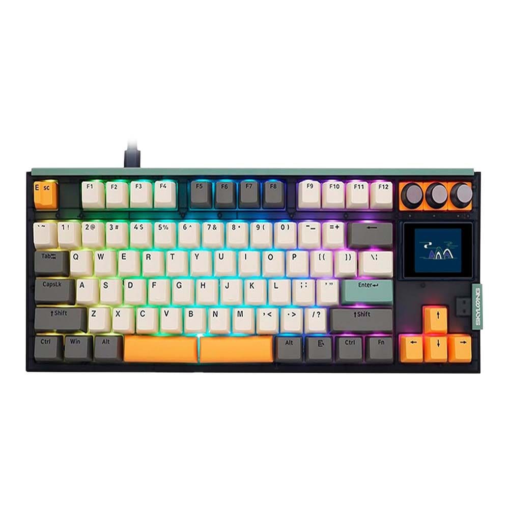 Teclado Gamer Mecanico Skyloong Gk87 Pro Ti Grey, Switch Ktt Silver, 3 Modos, Rgb, Hot Swap, 4000Mah