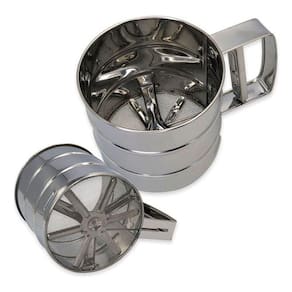 Caneca Peneira Polvilhadora Com Tela E Mexedor - Aço Inox A Solução Perfeita Para Peneirar, Polvilhar E Mexer Ingredient
