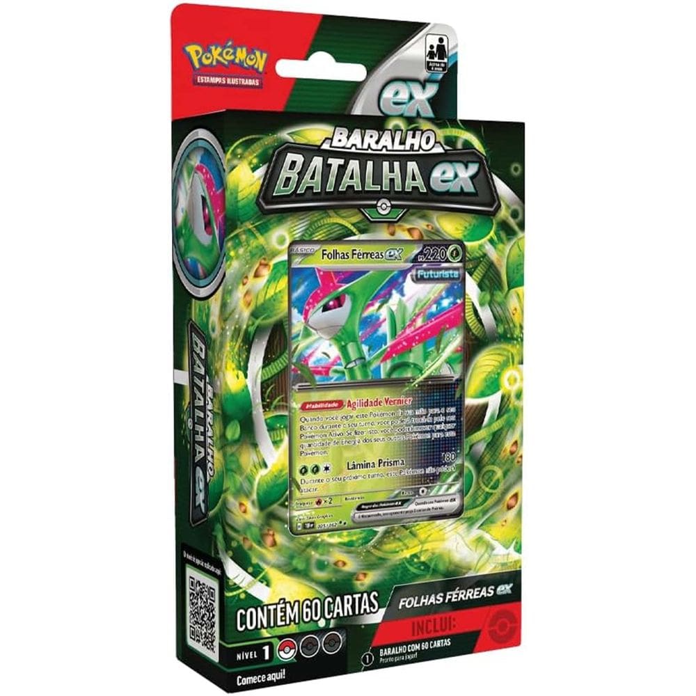 Pokemon Deck de Batalha TCG Folhas Ferreas Ex - 003 Copag 60 Cartas