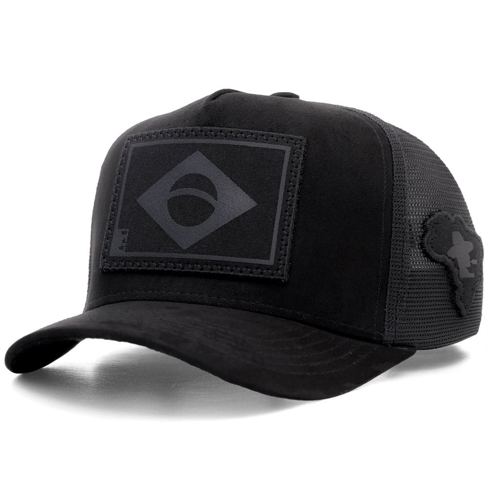 Boné Sacudido`s - Bandeira do Brasil - Preto - Tamanho Especial