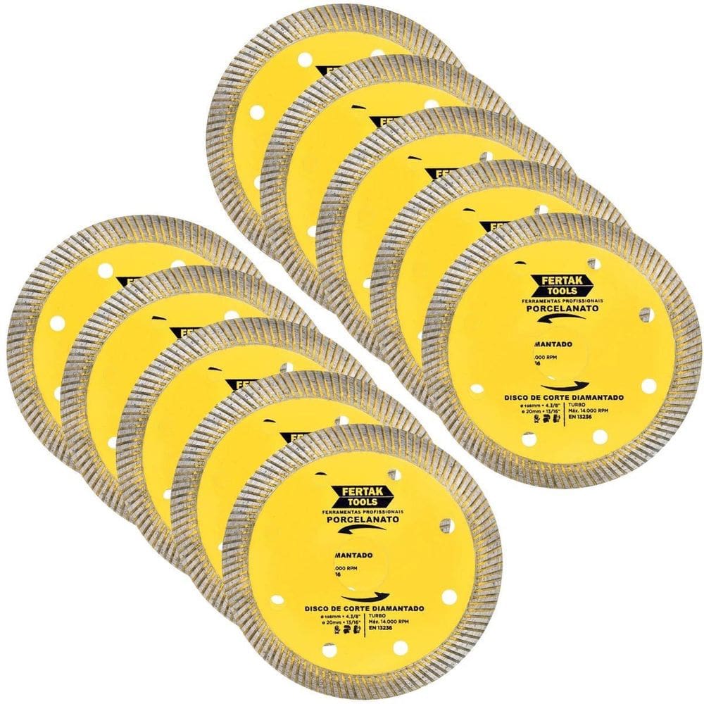 Disco De Corte Para Porcelanato 110X20Mm Kit 10 Un
