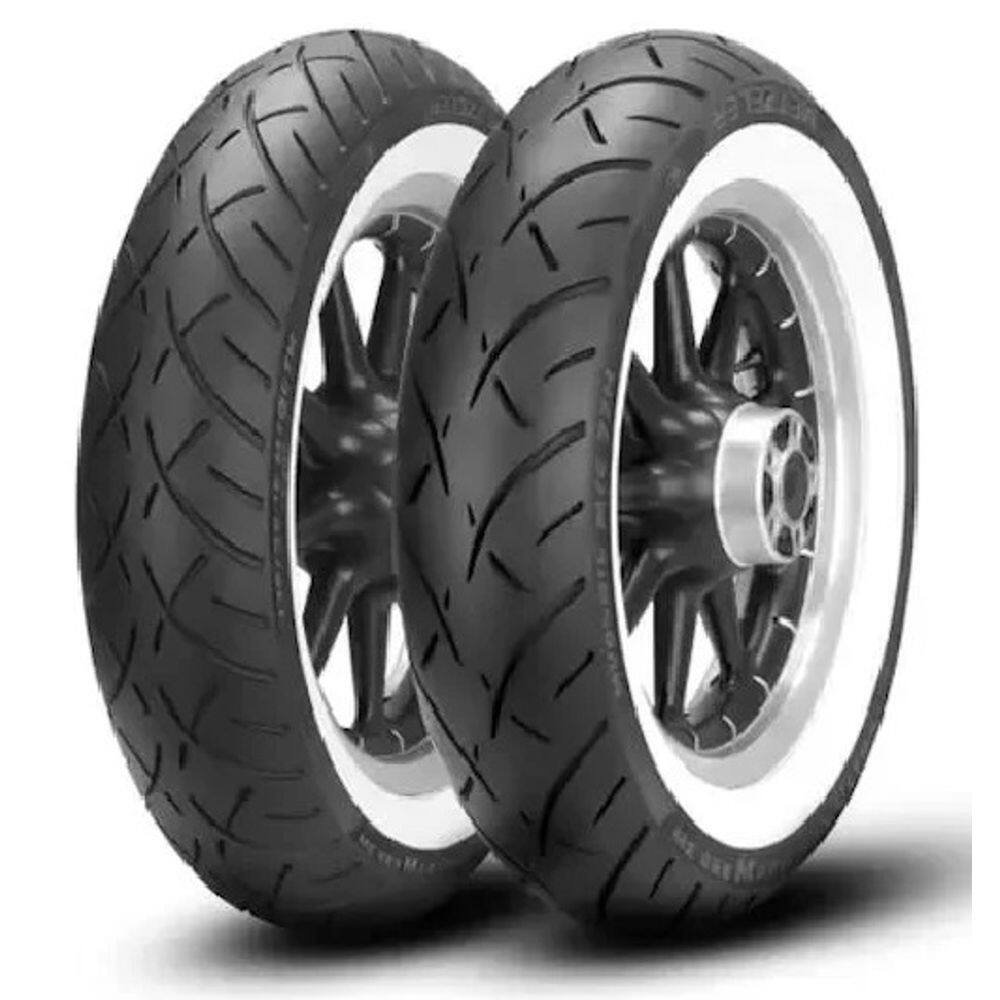 Par Combo Pneu Moto 150/80B-16 + 130/90-16 Me 888 Marathon Ultra Uso Sem Camara 67H Faixa Branca