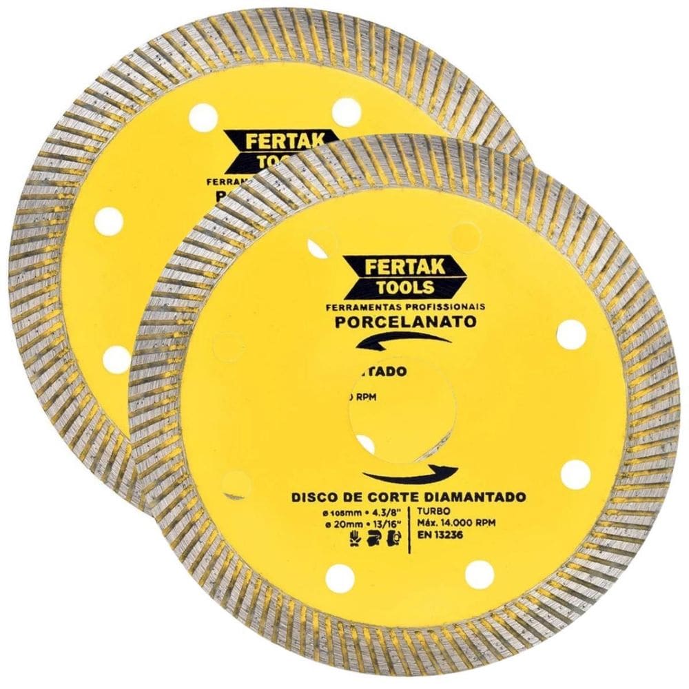Disco De Corte Para Porcelanato 110X20Mm Kit 02 Un