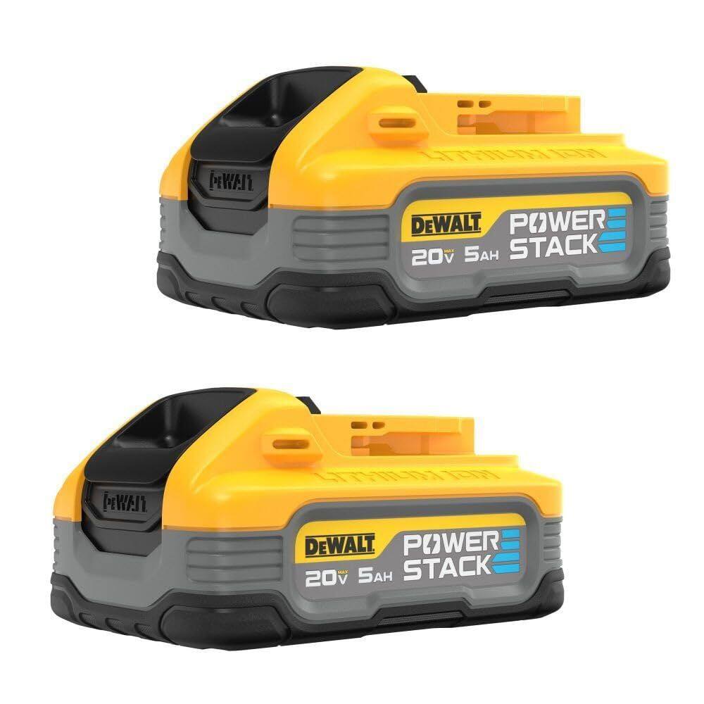 Bateria DEWALT 20V MAX XR POWERSTACK 5Ah, íon de lítio, pacote com 2 unidades