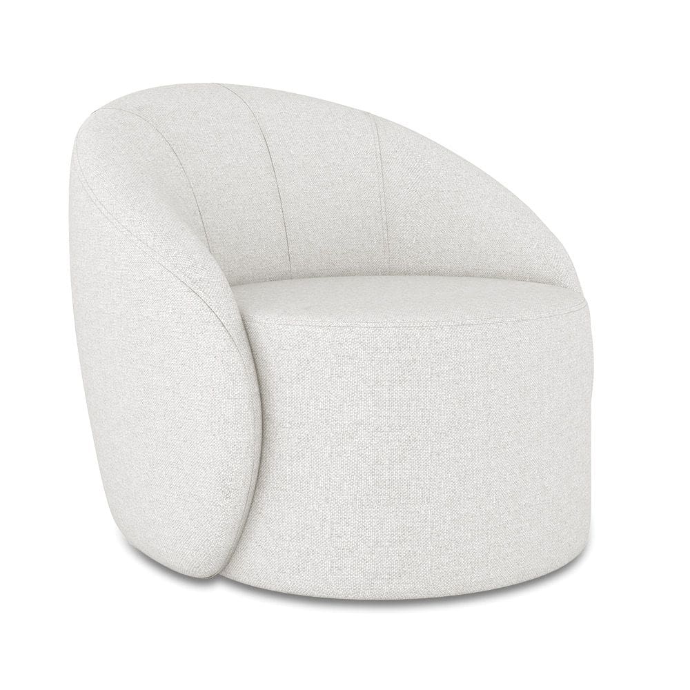 Poltrona Decorativa Orgânica Giratória Lua Linho Cinza D03 - D`Rossi