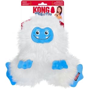 Pelucia Kong Holiday Frizzles Yeti Brinquedo Abominável homem das neves com Apito Para Cães Médios e Grandes