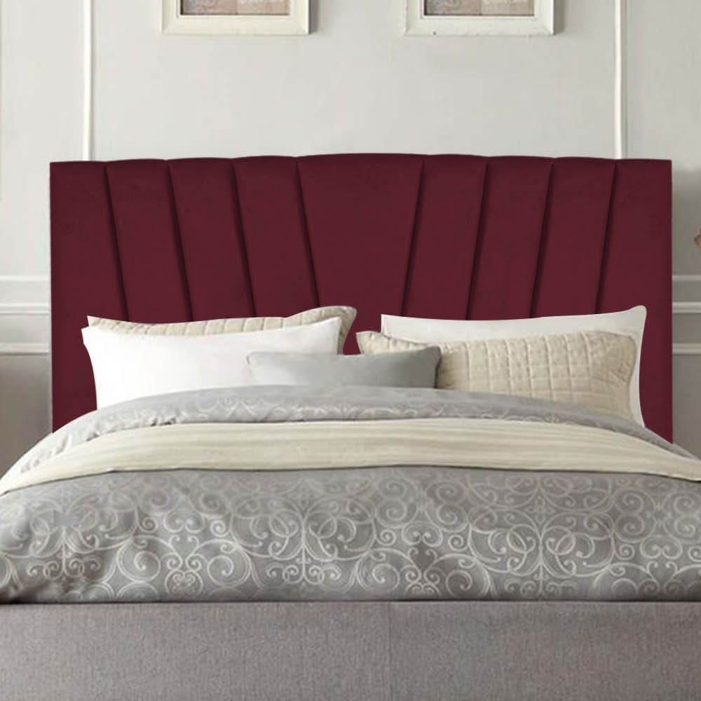 Cabeceira Estofada Casal Belgica 140cm Linho Com Frames Bordo