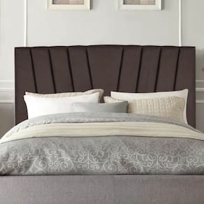 Cabeceira Estofada Casal Belgica 140cm Linho Com Frames Marrom