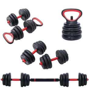 Halter Anilha Barra Kettlebell 30Kg Musculação 5 Em 1 WCT