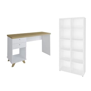 Conjunto Escritório Home: Escrivaninha 5934 + Estante 5333